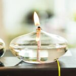 Candeeiro de mesa a óleo em forma de seixo