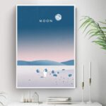 Poster Ilustração Superfície da Lua