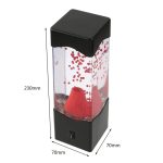 Lâmpada de plasma com base preta, mostrando bolhas de gás e uma estrutura de vidro em forma de cone.