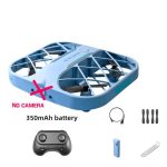 Quadro do drone de brinquedo com estrutura resistente, bateria de 350mAh, controlo remoto, hélices de substituição, cabo de carregamento, bateria extra e ferramenta de manutenção.