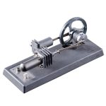 Motor Stirling com roda, pistão e base de suporte, componente de kit de ciência educativa.