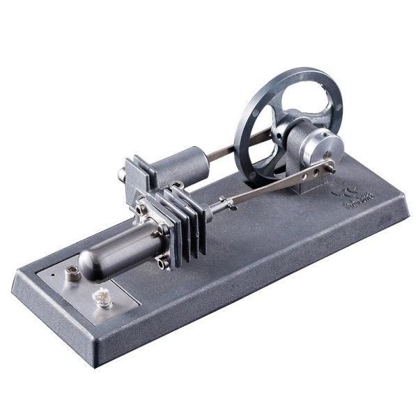 Motor Stirling com roda, pistão e base de suporte, componente de kit de ciência educativa.
