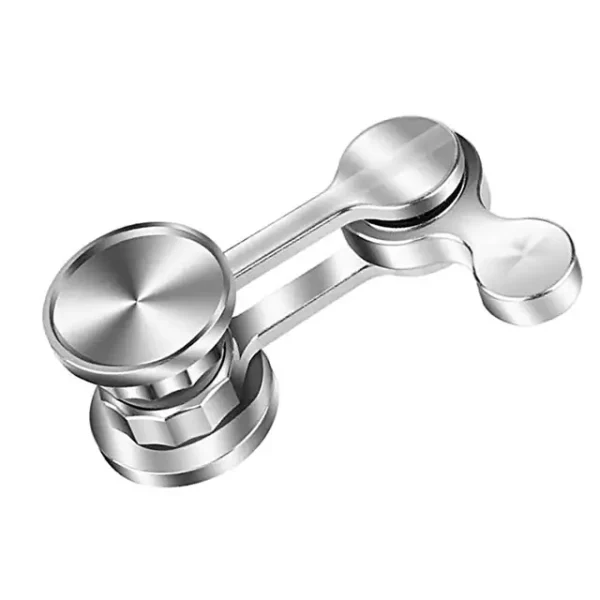 Pêndulo de Newton de metal com esferas brilhantes e base sólida, usado para demonstrações de física.