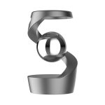 Spinner cinético com design futurista, mostrando o movimento rotativo e detalhes metálicos, em fundo branco.