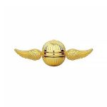 Spinner dourado com asas de anjo, detalhes em relevo e acabamento brilhante, com duas asas laterais em forma de penas.