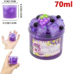Frascos de geleia de uva com frutas de gelatina, mostrando diferentes ângulos e detalhes do produto.