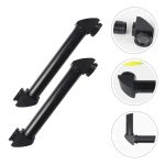 Conjunto de suportes em plástico preto com diferentes ângulos e detalhes, usados para montar e ajustar um periscópio infantil.