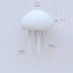 Lâmpada de mesa com corpo de polvo branco, medindo 120mm de altura e 85mm de diâmetro na cabeça, ideal para quarto de criança.