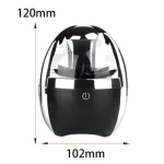 Mini centrífuga de laboratório compacta em vidro com suporte em plástico preto, ideal para pesquisa científica e experiências em casa.