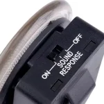 Painel de controle sonoro com opções ON, OFF, RESPONSE para aparelhos científicos.