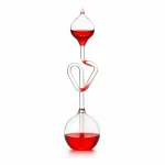 Pipeta de líquido com líquido vermelho, objeto de decoração científica em vidro, perfeito para decoração de escritório ou espaço dedicado à ciência.