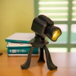 Candeeiro de mesa original em forma de câmara fotográfica