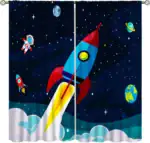 Cortina de quarto infantil espacial