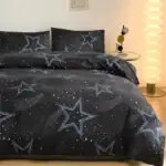Capa de edredão preta com estrelas cadentes – Image 2