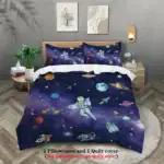 Capa de edredão espaço planeta universo