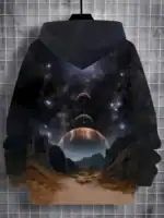 Vêtement avec design de l'espace, planètes et étoiles, parfait pour les amateurs d'astronomie et de science-fiction.
