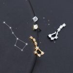 Pingente estrela e constelação em joias de astrologia, com pedras brilhantes e um design delicado, perfeito para os amantes de astronomia e joias elegantes.