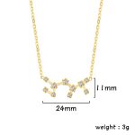 Colar constelação em ouro com pingente representando a constelação do zodíaco, adornado com diamantes, acabamento elegante, ideal para os amantes de astronomia e joias refinadas.