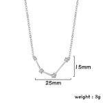 Colar em prata com diamantes, comprimento ajustável, design elegante e moderno, perfeito para os amantes de joias inspiradas na ciência.