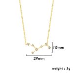 Colar em ouro com motivo de constelação adornado com diamantes, comprimento 29mm, altura 15mm, peso 3g. Joia elegante inspirada na astronomia, perfeita para um toque sofisticado.