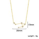 Pingente em ouro representando a constelação com diamantes, dimensões 26mm x 13mm, peso 3g, design elegante e científico.