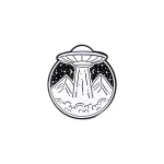 Pin OVNI Preto e Branco
