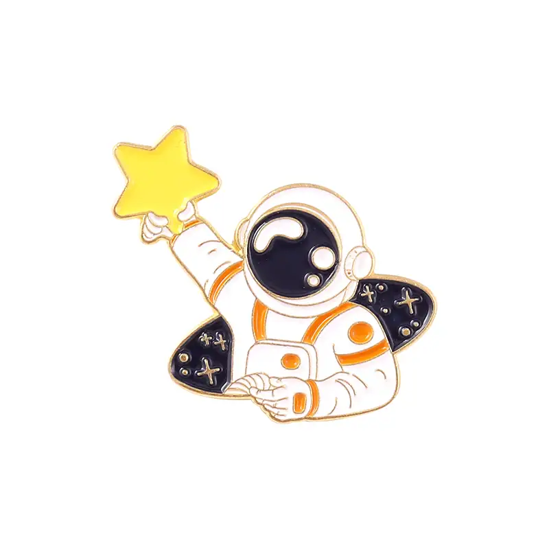 Ilustração de um astronauta em traje espacial segurando uma estrela amarela, simbolizando a exploração e descoberta científica.