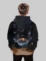 Vestuário para criança com design de espaço e planetas, ideal para os amantes de astronomia e ciência, trazendo um toque de universo ao seu estilo.
