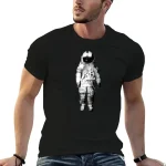 Roupa masculina com design de astronauta em t-shirt preta, estilo moderno e tendência. Perfeito para os amantes do espaço e da ciência.