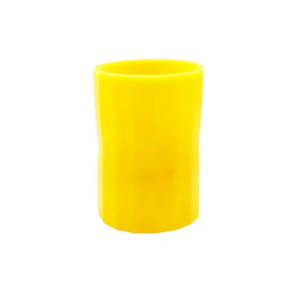 Porta-rolos em plástico amarelo, ideal para a decoração de escritório ou cozinha com um estilo científico ou lúdico. Fácil de usar e limpar, perfeito para um toque de cor.