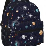 Sac à dos avec motif d'espace et planètes, idéal pour les amateurs d'astronomie et de sciences. Parfait pour l'école ou les activités en plein air, alliant style et passion pour l'univers.