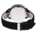 Montre scientifique avec bracelet en cuir noir et boîtier en acier inoxydable, idéale pour la décoration de style scientifique ou pour les amateurs de gadgets techniques.