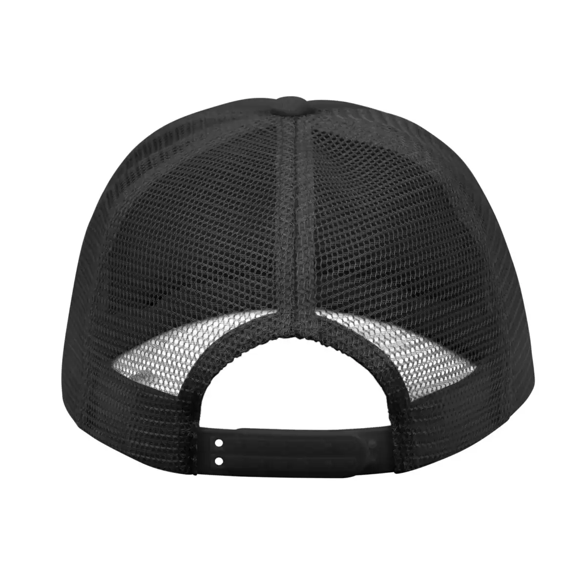 Casquette en maille noire avec ajustement réglable, idéale pour un style décontracté et confortable, parfaite pour la décoration ou comme accessoire scientifique.