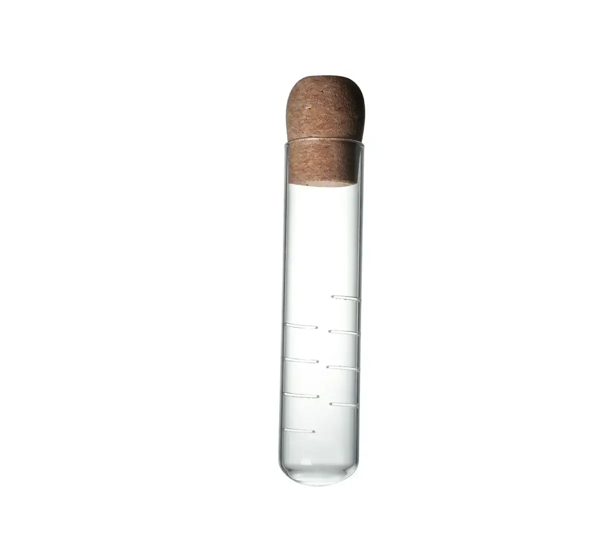 Pipette en verre avec bouchon en liège Pipette en verre avec bouchon en liège, utilisée pour des expériences scientifiques ou comme objet de décoration scientifique.