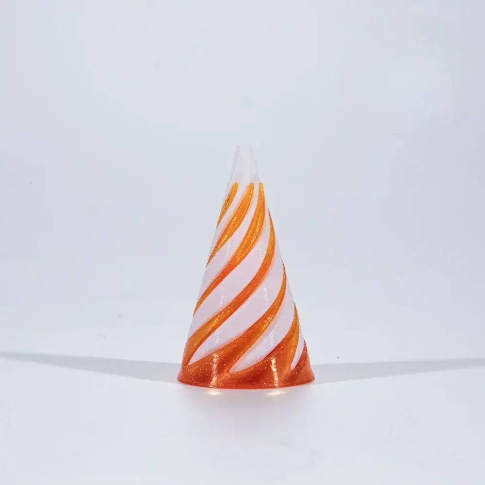 Bouchon de laboratoire à rayures orange et blanches Bouchon de laboratoire en plastique avec rayures orange et blanches, utilisé pour la sécurité et la fermeture des contenants en laboratoire.