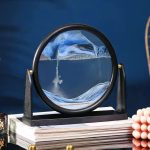 Objeto científico com experiência de vórtice num quadro preto, destacando um fenômeno físico fascinante para decoração ou educação.