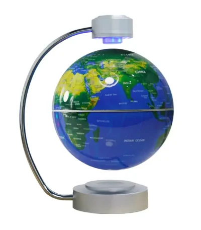 Globo terrestre luminoso com iluminação LED, ideal para aprendizagem de geografia e decoração científica.