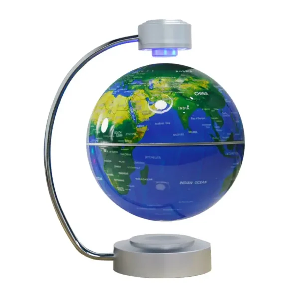 Globo terrestre luminoso com iluminação LED, ideal para aprendizagem de geografia e decoração científica.
