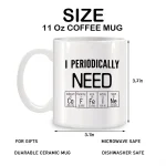 Caneca de café de 11 oz com design científico, perfeita para os amantes de química, durável em cerâmica, segura para micro-ondas e lava-louças, ideal como presente.