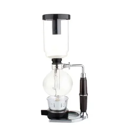Aparelho de destilação em vidro para experiências de laboratório, com condensador e balão, ideal para pesquisa científica e ensino.