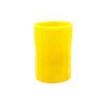 Escova de mesa em plástico amarelo para acessórios de escritório ou decoração científica.