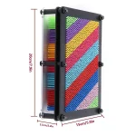 Painel de contas de madeira coloridas para decoração e aprendizagem, medindo 15x20 cm, ideal para criatividade e decoração interior.