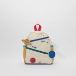 Mochila infantil com tema espacial, com padrões de planetas, constelações e elementos cósmicos, ideal para os jovens apaixonados por astronomia.