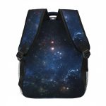 Mochila com padrão de galáxia estrelada, design cósmico para estudantes e amantes de astronomia. Perfeita para transportar livros, material escolar ou acessórios com estilo.