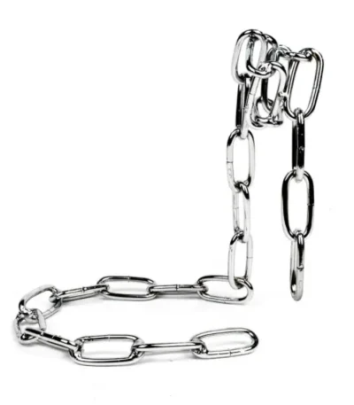 Corrente de aço inoxidável, ideal para decoração de laboratório ou como acessório científico.