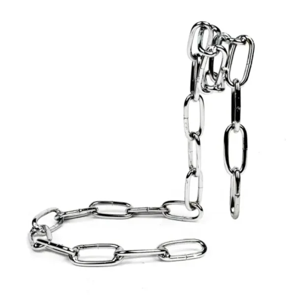 Corrente de aço inoxidável, ideal para decoração de laboratório ou como acessório científico.