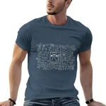 T-shirt masculino com design científico e fórmula matemática impressa, perfeito para os amantes de ciências e decoração geek.