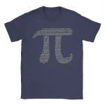 Camiseta azul com padrão de números e dados científicos em branco, perfeita para os amantes de ciência e tecnologia, ideal para um visual casual ou para um presente original.