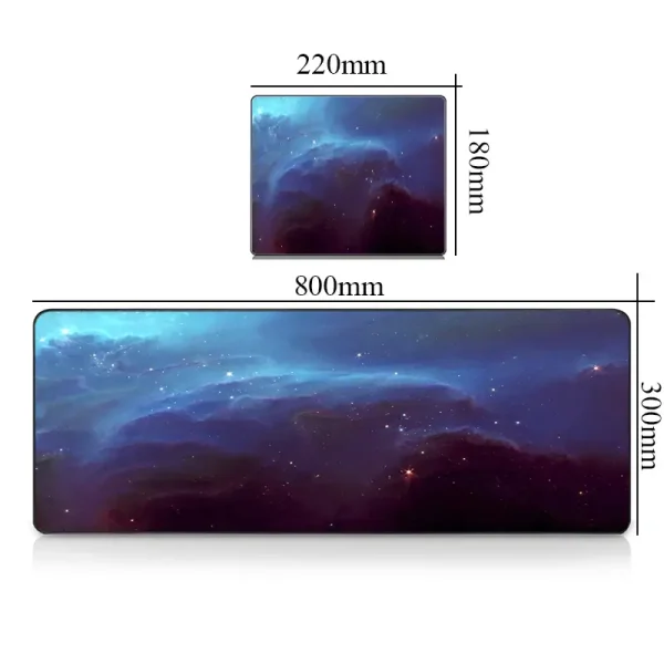 Painel decorativo galáxia com padrão cósmico, dimensões 800x300mm, perfeito para uma decoração interior inspirada no universo e na astronomia.