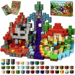 Um conjunto de blocos de construção Minecraft coloridos e variados, incluindo elementos de paisagem, personagens e estruturas, perfeitos para decoração e criatividade.